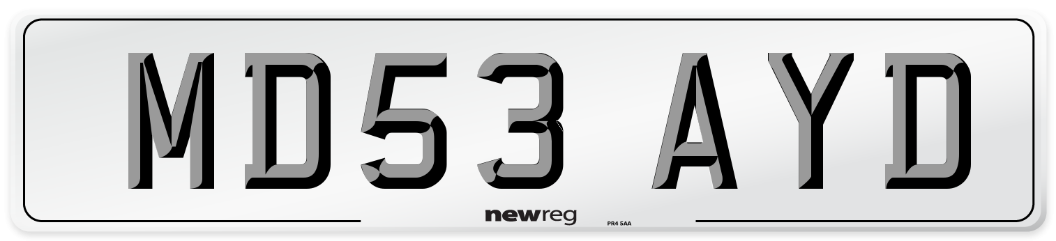 MD53 AYD Number Plate from New Reg